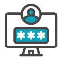 desktop computer with passcode and profile icon